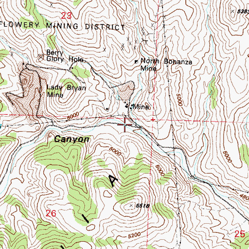 Topographic Map of Bartola Mill (historical), NV