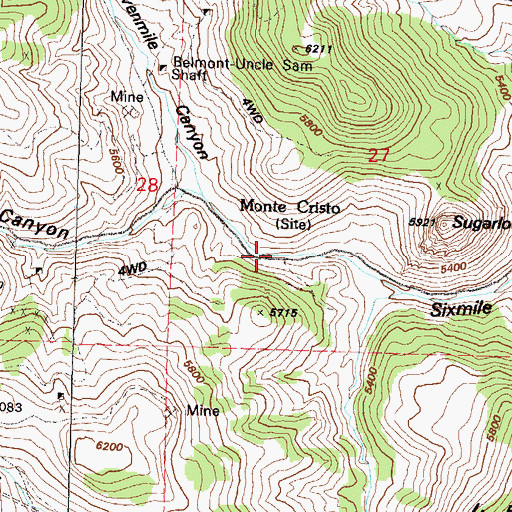 Topographic Map of Janin and Parke Mill (historical), NV