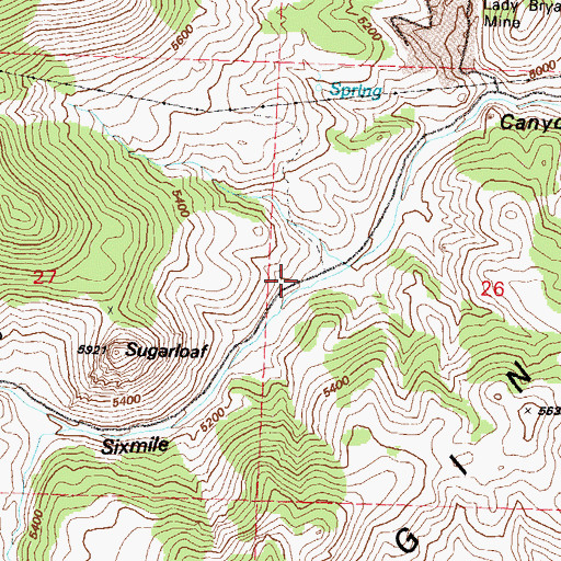 Topographic Map of Bossells Mill (historical), NV