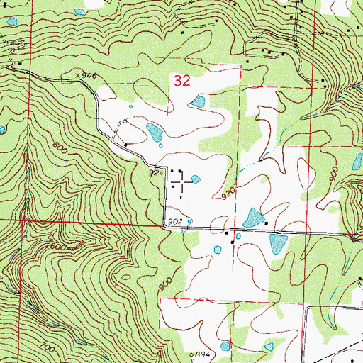 Topographic Map of KDYN-FM (Ozark), AR