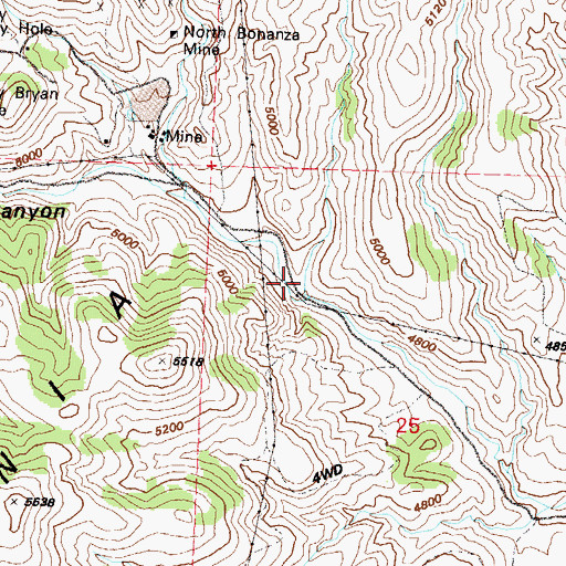 Topographic Map of Frink Mill (historical), NV