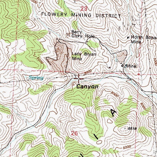 Topographic Map of Bassett Mill (historical), NV