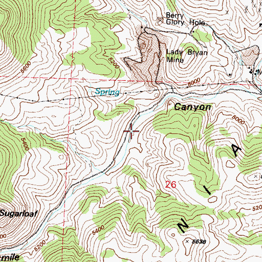 Topographic Map of Rogers Mill (historical), NV
