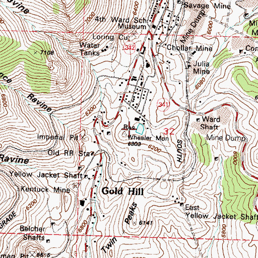 Topographic Map of Divide Reservoir, NV