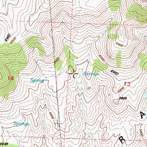 Topographic Map of Tocchino Springs, NV