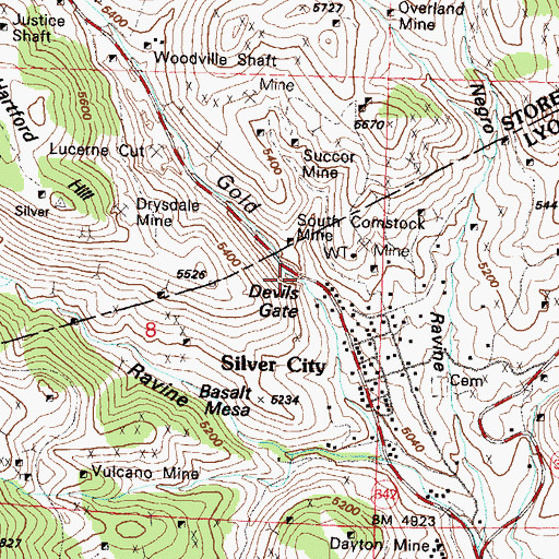 Topographic Map of Devils Gate Toll House (historical), NV