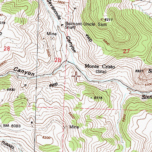 Topographic Map of Empire State Mill (historical), NV