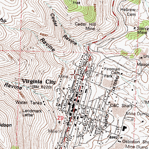 Topographic Map of Central Companys Mill (historical), NV