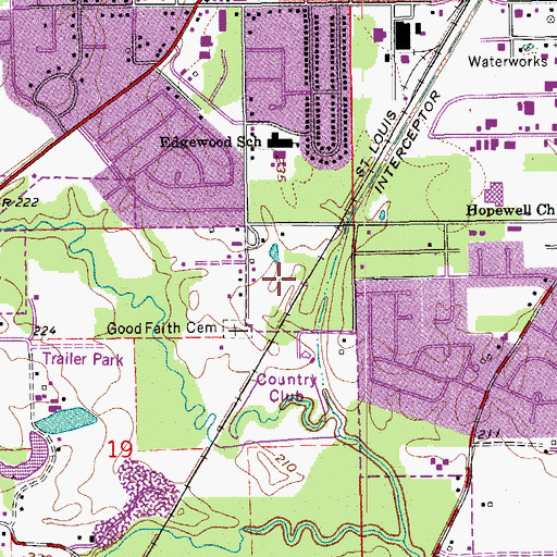 Topographic Map of KZYP-FM (Pine Bluff), AR
