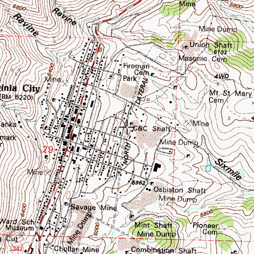Topographic Map of California Mill (historical), NV