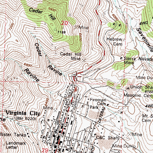 Topographic Map of Summit Mill (historical), NV