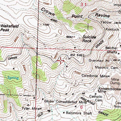 Topographic Map of Rigbys Mill, NV