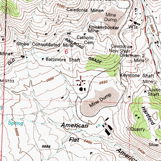 Topographic Map of United Comstock Merger Mill, NV