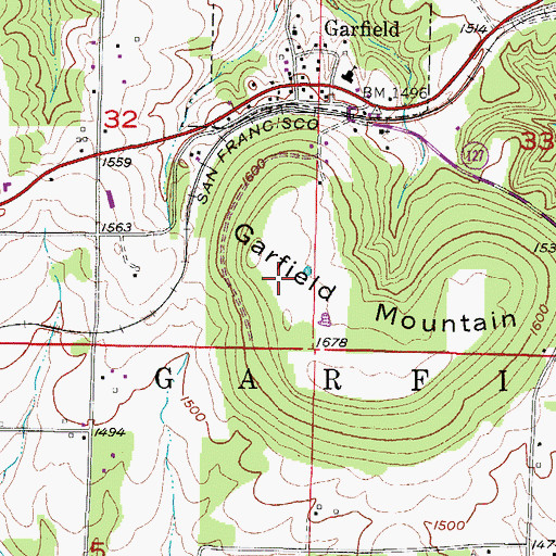 Topographic Map of KAMO-FM (Rogers), AR