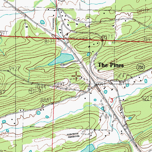Topographic Map of KRWA-FM (Waldron), AR