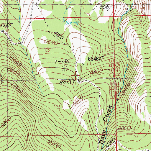 Topographic Map of Red Blowout Mine, NV