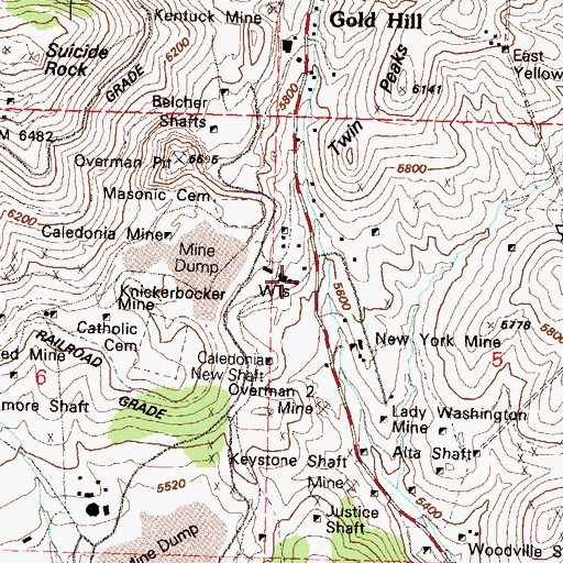 Topographic Map of Pioneer Foundary, NV