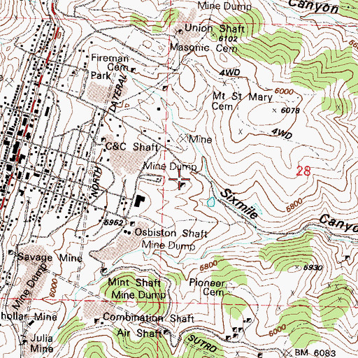 Topographic Map of Nevada Mill (historical), NV