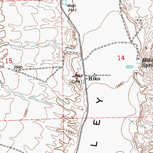 Topographic Map of Hiko Mill (historical), NV
