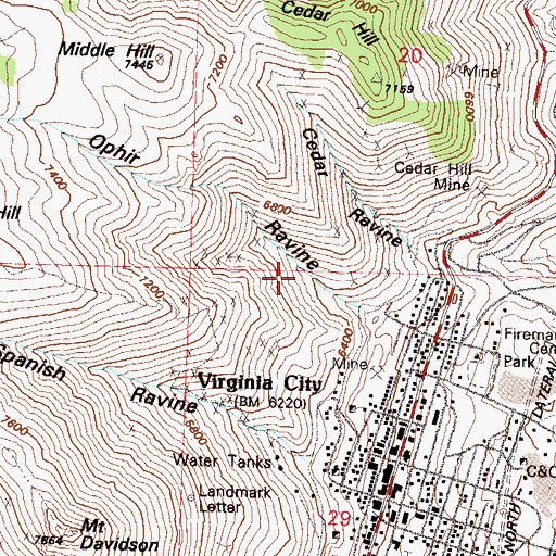 Topographic Map of Santa Rita Tunnel, NV