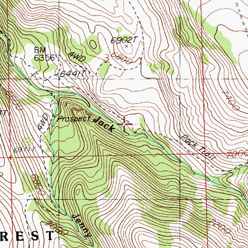 Topographic Map of Jack Creek Camp, NV