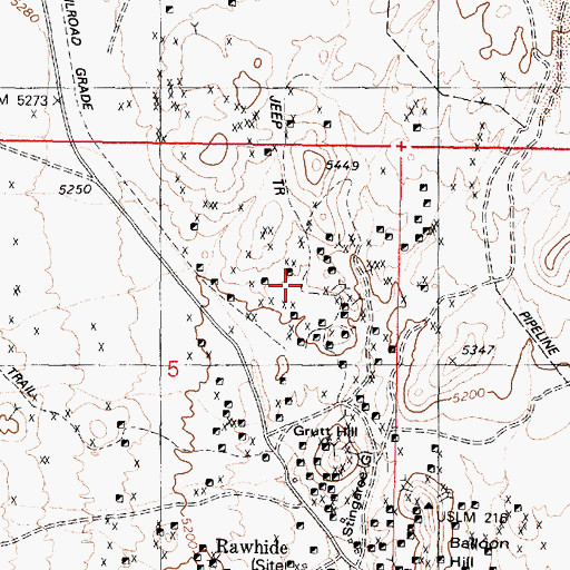 Topographic Map of Scheeline Mines, NV