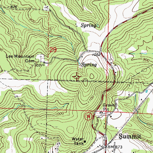 Topographic Map of KCTT-FM (Yellville), AR