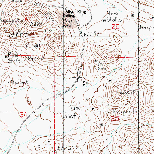Topographic Map of Brougher Divide Mine, NV