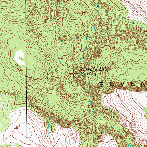 Topographic Map of Navajo Bill Spring, AZ