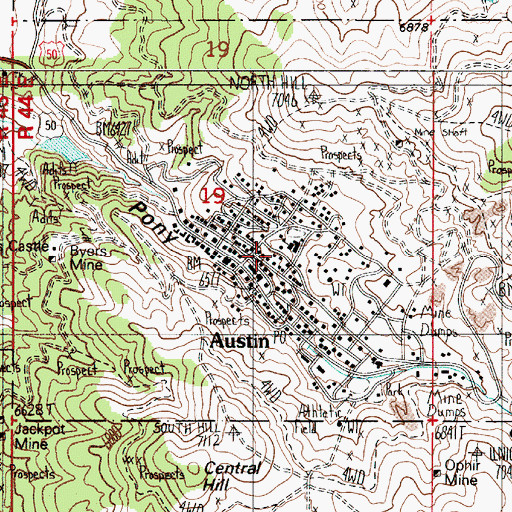 Topographic Map of Commerce Mine, NV
