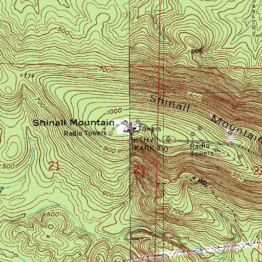 Topographic Map of KARK-TV (Little Rock), AR