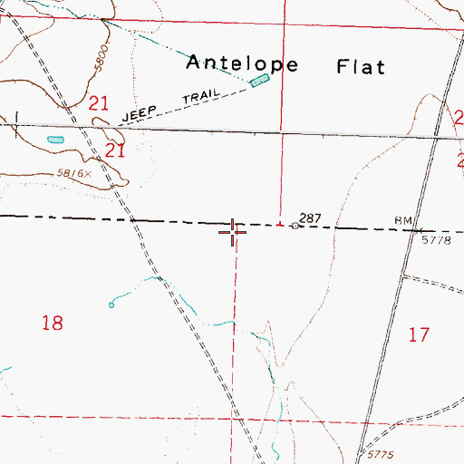 Topographic Map of Antelope Flat, NV