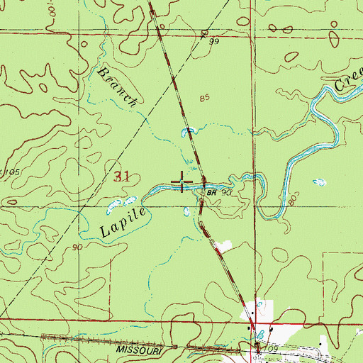 Topographic Map of Gorman Branch, AR
