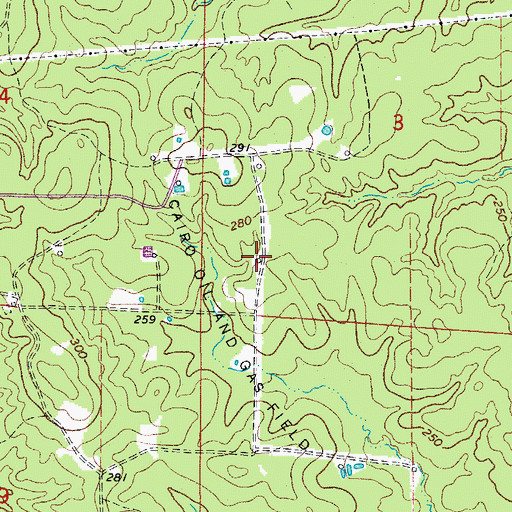 Topographic Map of Cairo Oil and Gas Field, AR