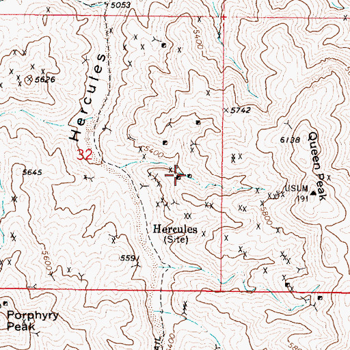 Topographic Map of Jack Pot Mine, NV