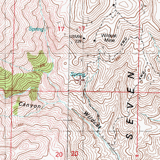 Topographic Map of Warmoth Mill (historical), NV