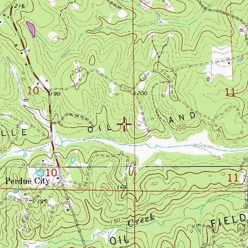 Topographic Map of Champagnolle Oil Field, AR