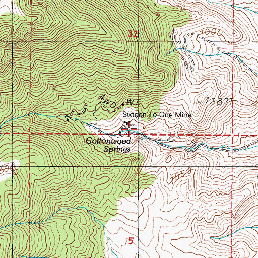 Topographic Map of Ebley Tunnel, NV