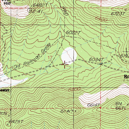Topographic Map of Central Rochester (historical), NV
