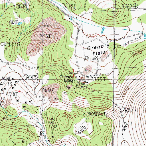 Topographic Map of Esmeralda (historical), NV