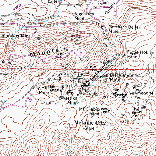 Topographic Map of Metallic-Equator Joint Shaft, NV