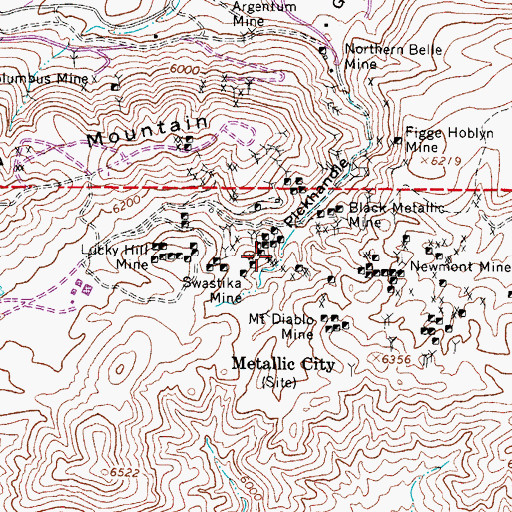 Topographic Map of Columbus Consolidated Mine, NV