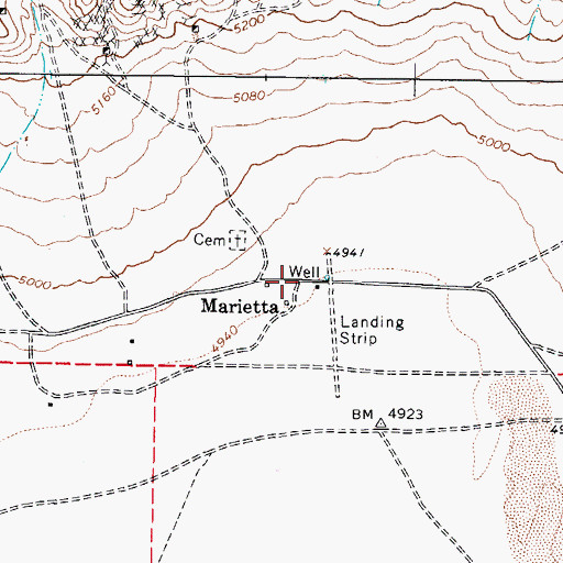 Topographic Map of Rutty Mill (historical), NV