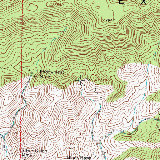 Topographic Map of Combination Mining Company Mine, NV