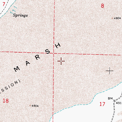Topographic Map of Teels Marsh Mining District, NV