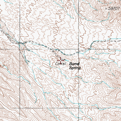 Topographic Map of Barrel Spring (historical), NV
