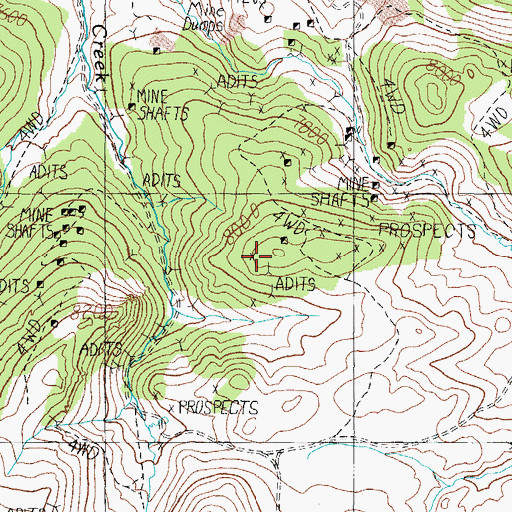 Topographic Map of Middle Hill, NV
