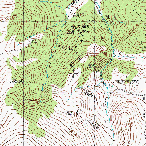 Topographic Map of Silver Hill, NV