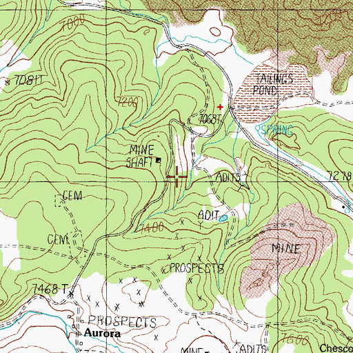 Topographic Map of Evergreen Ranch (historical), NV
