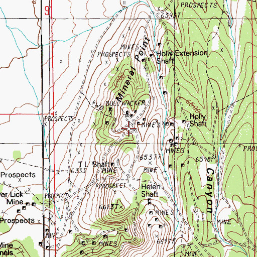 Topographic Map of Williamsburg Mine, NV
